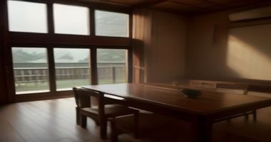 中野七绪与风太郎在教室补习的温馨场景，晚霞透过窗户洒进，两人专注于书本，气氛安静而亲密